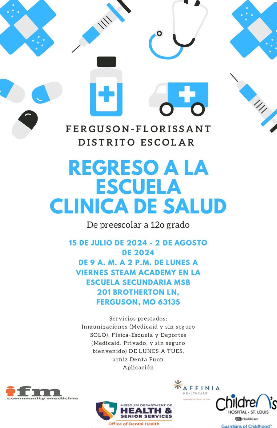Health Clinic Back To School - Spanish